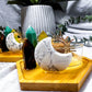 Green Aventurine Citrine Howlite & Tiger’s Eye Tarot Tealight Incense Holder | Mini Crystal Altar