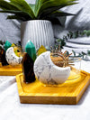 Green Aventurine Citrine Howlite & Tiger’s Eye Tarot Tealight Incense Holder | Mini Crystal Altar