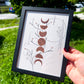 Grounding + Balance Art | 6x9 Framed Original Moon Phase Drawing