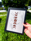 Grounding + Balance Art | 6x9 Framed Original Moon Phase Drawing