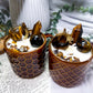 Tiger's Eye Harvest Moon Mug Candle | Crystal Coffee Mug Candle with Tiger's Eye & Autumn Soy Wax Candle