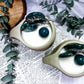 Moss Agate Wickless Mug Candle | Decorative Crystal Candle with Moss Agate, Sage & Cypress Home Decor