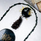 Moss Agate Spell Notebook | Handmade Paper Journal with Crystals, Gold Flakes, and Lotus Charm
