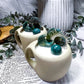 Moss Agate Wickless Mug Candle | Decorative Crystal Candle with Moss Agate, Sage & Cypress Home Decor