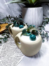 Moss Agate Wickless Mug Candle | Decorative Crystal Candle with Moss Agate, Sage & Cypress Home Decor