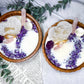 Amethyst Crystal Simmer Pot Candle | Handmade Floral Soy Candle with Rose Quartz & Quartz Druzy
