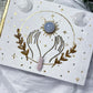 Radiant Thought: Blue Chalcedony and Quartz Handmade Journal for Clarity, Creativity, and Sacred Expression