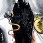 Coffin Wall Hanging Altars | Wooden Witchcraft Decor with Crystal Towers, Moons, Candle Holder, and Snake