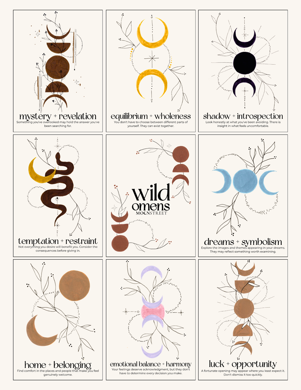 Wild Omens Oracle Deck | 44 Mini Oracle Cards for Divination & Witchcr ...