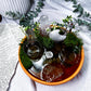 Terracotta Crystal Altar Bowl | Quartz Tealight Holder with Moon & Moss | Meditation & Witchcraft Decor