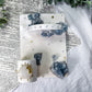 Celestial Harmony Ceramic Altar | White 5x7 with Celestite, Clear Quartz Moon, Gold Sun & Star Accents