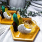 Green Aventurine Citrine Howlite & Tiger’s Eye Tarot Tealight Incense Holder | Mini Crystal Altar