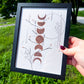 Grounding + Balance Art | 6x9 Framed Original Moon Phase Drawing
