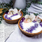 Amethyst Crystal Simmer Pot Candle | Handmade Floral Soy Candle with Rose Quartz & Quartz Druzy