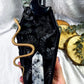 Coffin Wall Hanging Altars | Wooden Witchcraft Decor with Crystal Towers, Moons, Candle Holder, and Snake