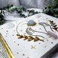 Radiant Thought: Blue Chalcedony and Quartz Handmade Journal for Clarity, Creativity, and Sacred Expression