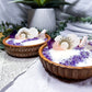 Amethyst Crystal Simmer Pot Candle | Handmade Floral Soy Candle with Rose Quartz & Quartz Druzy