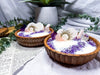 Amethyst Crystal Simmer Pot Candle | Handmade Floral Soy Candle with Rose Quartz & Quartz Druzy