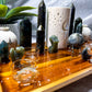 Labradorite Crystal Altar | Moon Oil Burner, Four Tealights, Flower Vases & Incense Holder