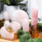 Rose Quartz Altar | Tarot Card Holder, Double Tealight, Incense Holder, and Crystal Display