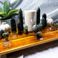 Labradorite Crystal Altar | Moon Oil Burner, Four Tealights, Flower Vases & Incense Holder