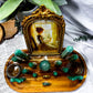 Green Aventurine Crystal Altar with Picture Frame | Double Tealight Holder & Photo Display