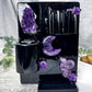 Shadow and Insight Ceramic Altar | Black 5x7 with Amethyst, Lepidolite Snake and Flower Vase