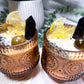 Midsummer Glow Crystal Candle | Handmade Soy Candle with Citrine, Druzy Quartz & Botanicals | Wildflower Garden Decor