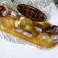 Growth & Renewal Bamboo Tray | Flower Agate Slab with Towers, Sphere, Moon & Triple Tealight Altar