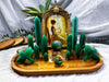 Green Aventurine Crystal Altar with Picture Frame | Double Tealight Holder & Photo Display