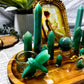 Green Aventurine Crystal Altar with Picture Frame | Double Tealight Holder & Photo Display