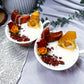 Orange Flower Teacup Intention Candle | Carnelian, Orange Calcite & Mandarin Crystal Candle