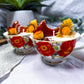 Orange Flower Teacup Intention Candle | Carnelian, Orange Calcite & Mandarin Crystal Candle