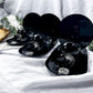 The Quiet Eye: Black Metal Mini Altar Set with Scrying Mirror, Obsidian Sphere, and Onyx Moon for Shadow Work and Protection Rituals