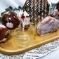 Growth & Renewal Bamboo Tray | Flower Agate Slab with Towers, Sphere, Moon & Triple Tealight Altar