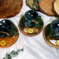 Moss Agate Incense Holder | Wooden Altar Bowl | Grounding & Growth