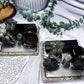 Labradorite Crystal Tarot, Incense & Chime Holder | Handmade Altar Decor | 4 Inch Silver Altar