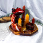 Ember Sight | Carnelian, Golden Healer and Orange Calcite Tarot Altar with Backflow Incense Burner and Tealight Holder