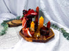 Ember Sight | Carnelian, Golden Healer and Orange Calcite Tarot Altar with Backflow Incense Burner and Tealight Holder