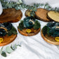 Moss Agate Incense Holder | Wooden Altar Bowl | Grounding & Growth