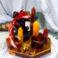 Ember Sight | Carnelian, Golden Healer and Orange Calcite Tarot Altar with Backflow Incense Burner and Tealight Holder