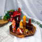 Ember Sight | Carnelian, Golden Healer and Orange Calcite Tarot Altar with Backflow Incense Burner and Tealight Holder