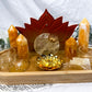Energy & Manifestation Bamboo Tray | Orange Calcite Towers with Lemon Quartz Moon & Golden Healer Altar
