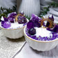 Amethyst Crystal Teacup Candle | Relaxation Candle with Amethyst Cluster, Moon & Tower