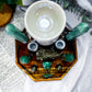 Prosper & Protect | Green Aventurine and Pyrite Altar with Detached Oil Burner and Double Chime Holders