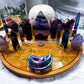 Fluorite Crystal Altar | Detachable Oil Burner, Four Tealights & Incense Holder