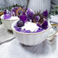 Amethyst Crystal Teacup Candle | Relaxation Candle with Amethyst Cluster, Moon & Tower