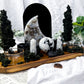 Lunar Veil: Moonstone Crystal Altar with Scrying Mirror, Obsidian, and Candle Holders for Lunar Rituals and Spiritual Clarity