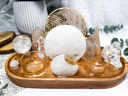 Clear Quartz Altar | Crystal Grid, Towers, Moon, and Modular Tealight or Chime Holder Options