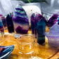Fluorite Crystal Altar | Detachable Oil Burner, Four Tealights & Incense Holder